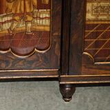 Regency 1810 library buffet in simulated hardwood with Chinese decoration.