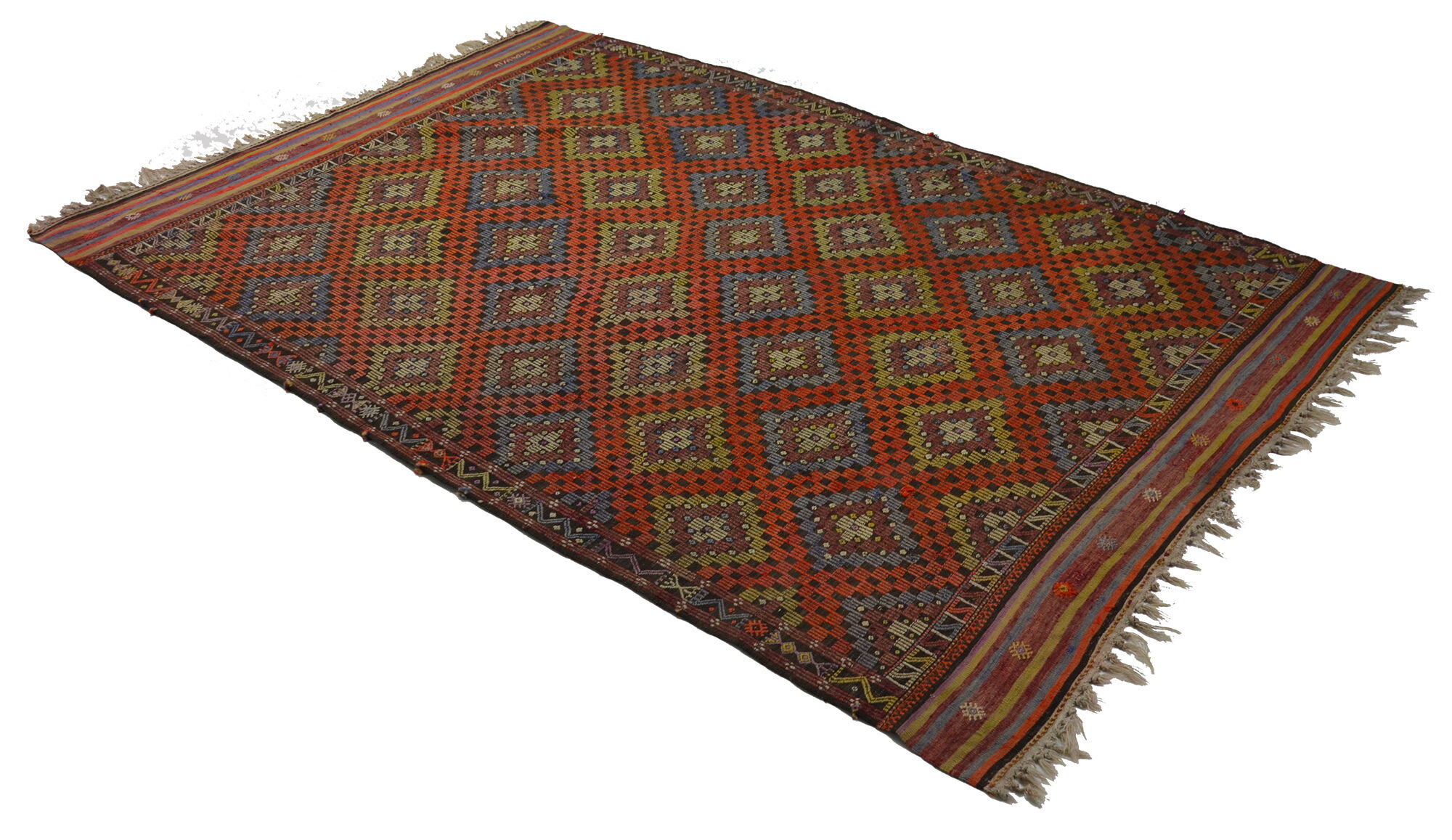Anatolian handmade kilim rug 297 cm x 200 cm