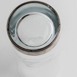 Silver Base Clear Glass Set of 6 - Italian 1960s Etched Wheat and Floral Design