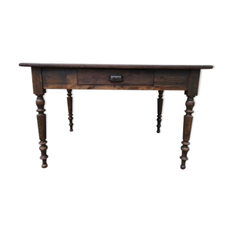 Table de ferme antique en sapin