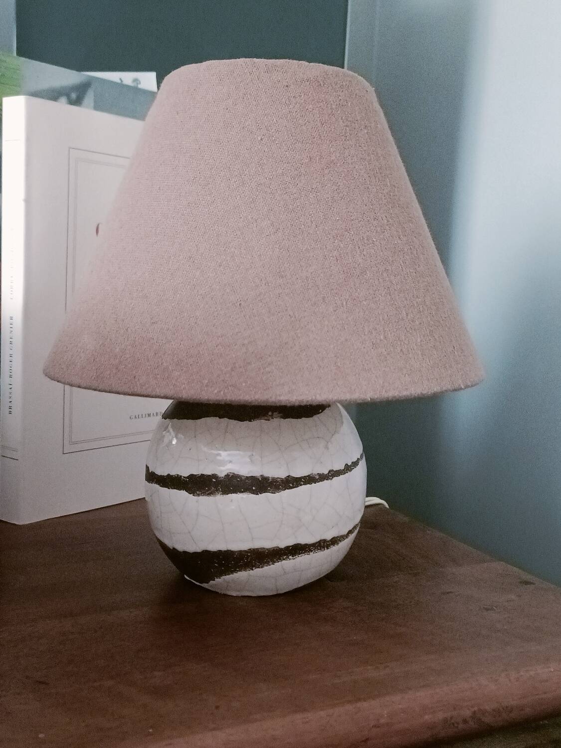 Lampe de chevet 60', grès et céramique