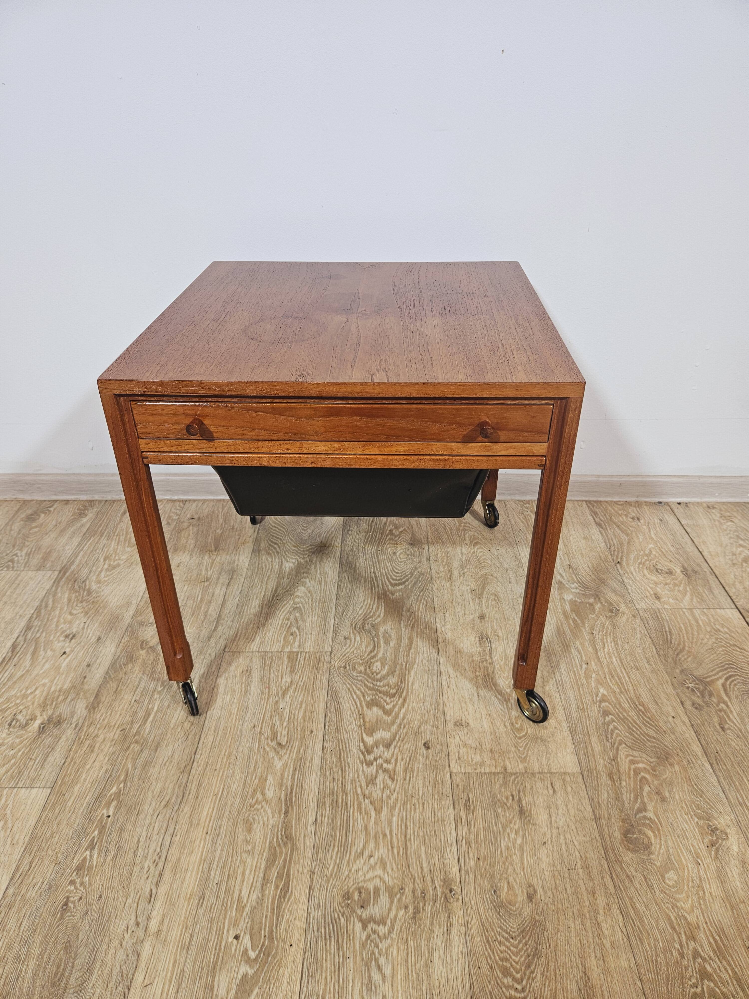 Sewing,Teak, Mid-Century Modern table, Denmark, 1950s/60s.