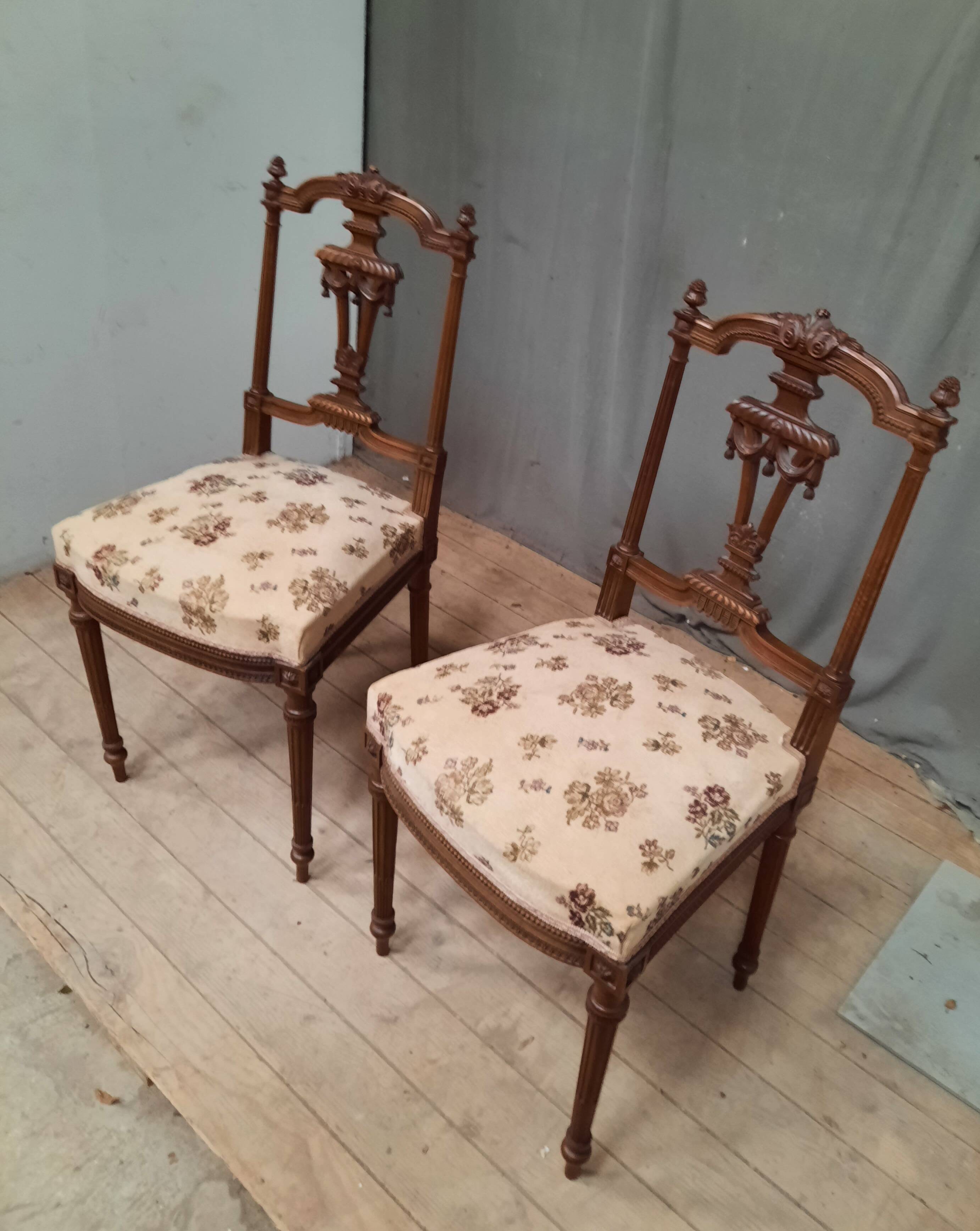 Pair of finely carved chairs