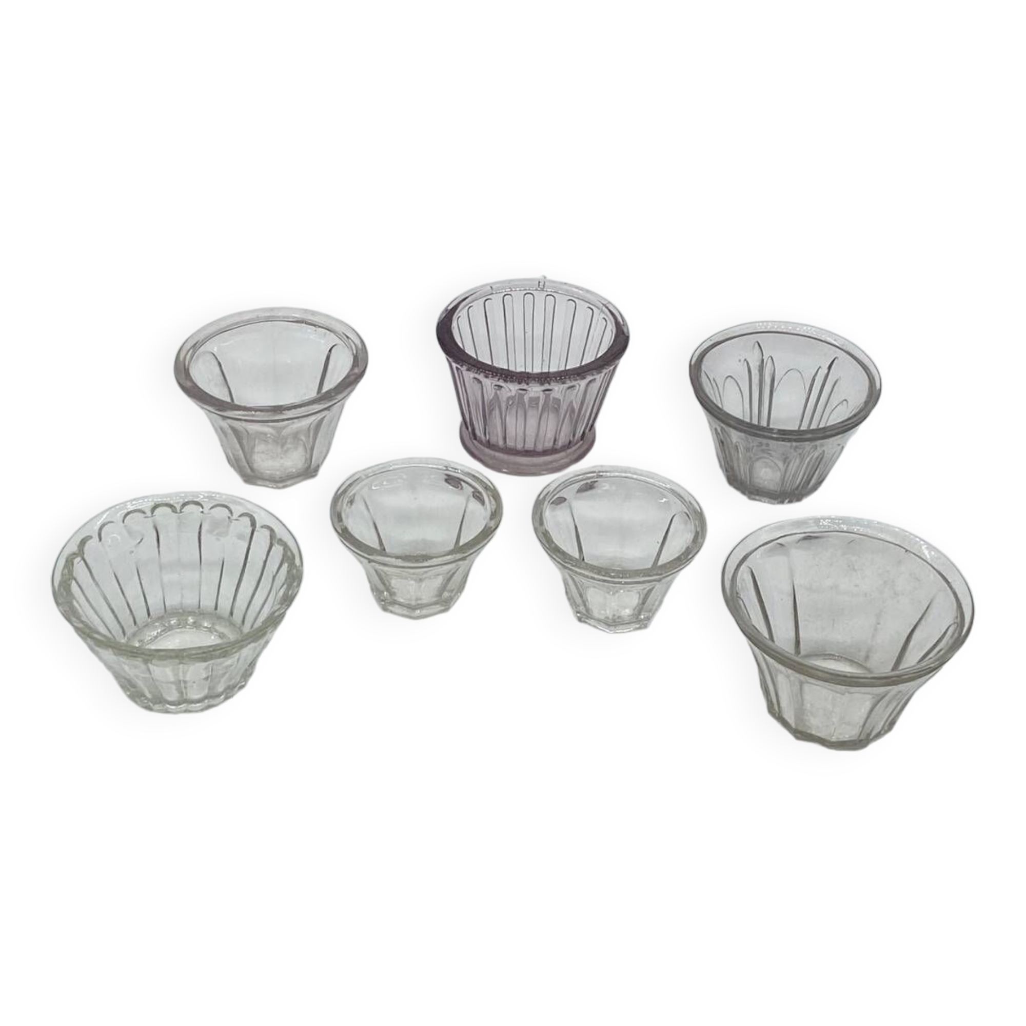 Lot / set of old jam pots / vintage verrines