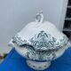 ANTIQUE ST AMAND EARTHENWARE SOUP TUREEN WITH LEBACQZ BOUCHARD FLORAL DECORATION