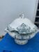 ANTIQUE ST AMAND EARTHENWARE SOUP TUREEN WITH LEBACQZ BOUCHARD FLORAL DECORATION
