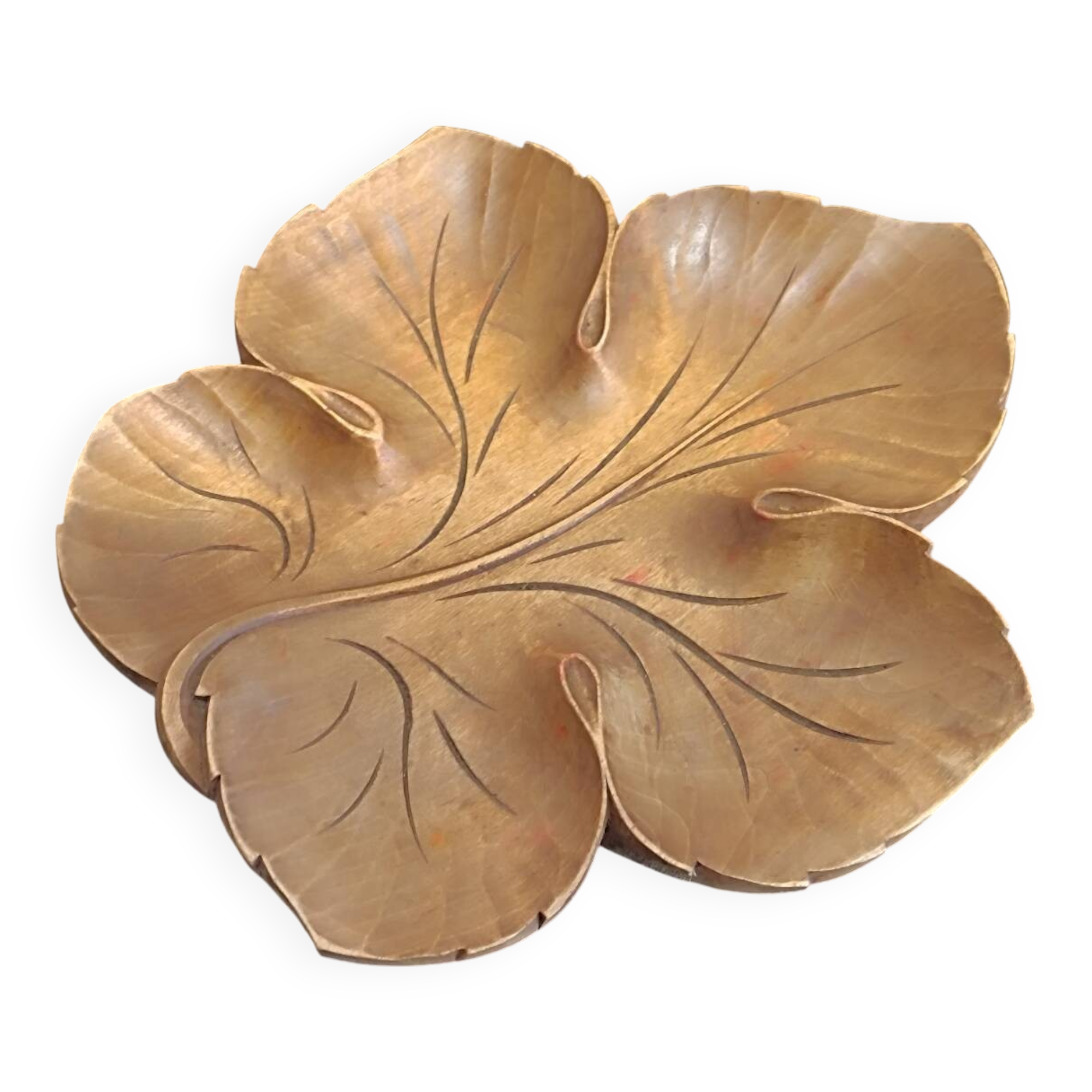 Wooden leaf trinket tray