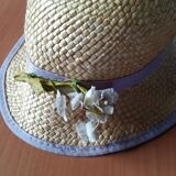 Chapeau en paille style canotier femme