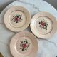 Set of 3 hand-painted flat plates from Sarreguemines
