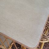 Rattan desk with vintage stool - 1950s