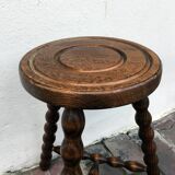 Turned wooden stool