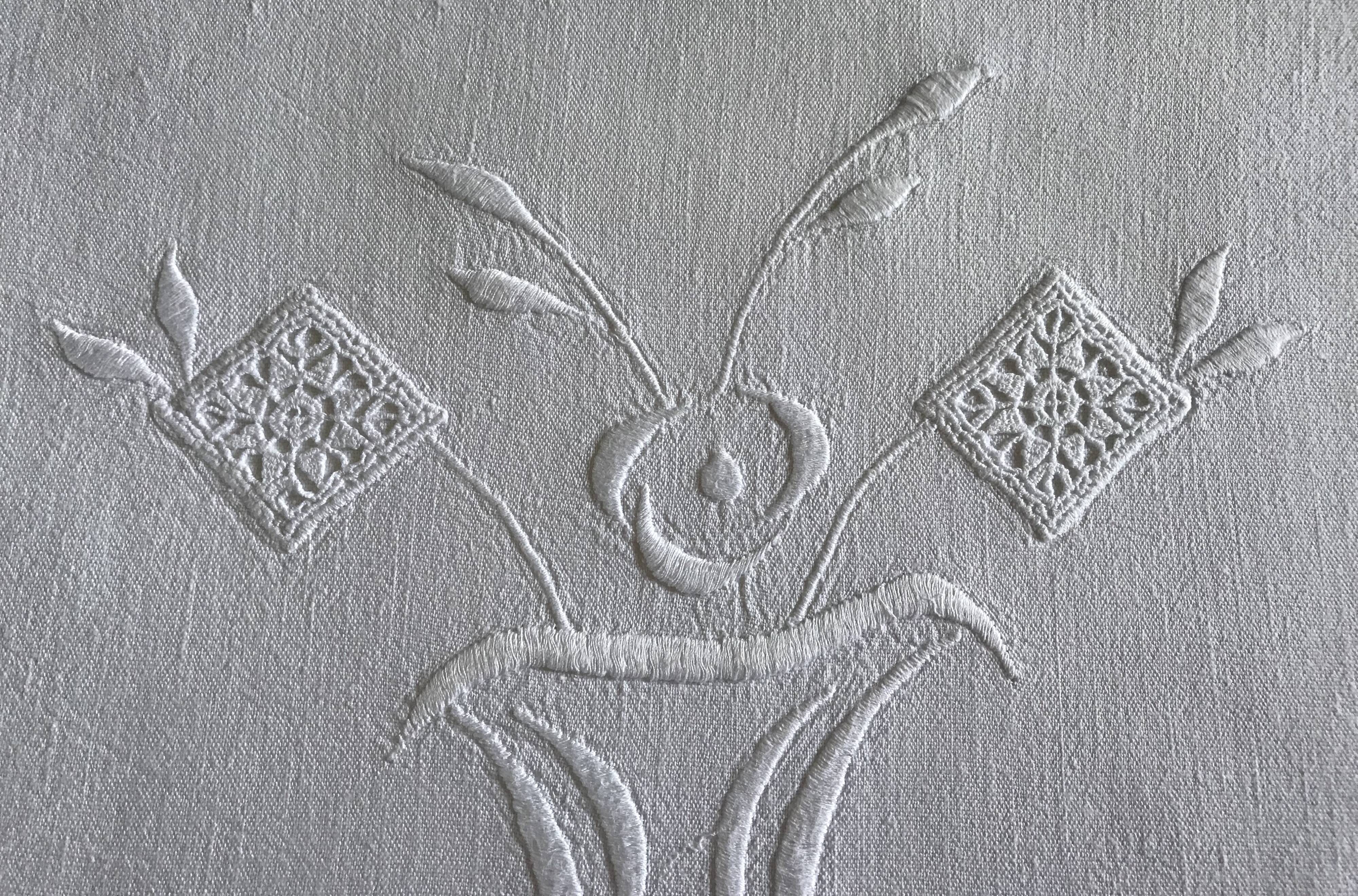 Old embroidered sheet 240 x 188cm