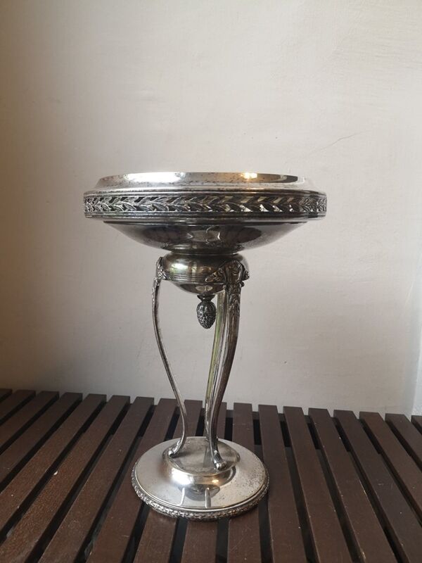 Coupe à fruits métal argenté vers 1950