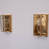 Pair Hollywood Regency Brass Wall lamps 1970s Germany