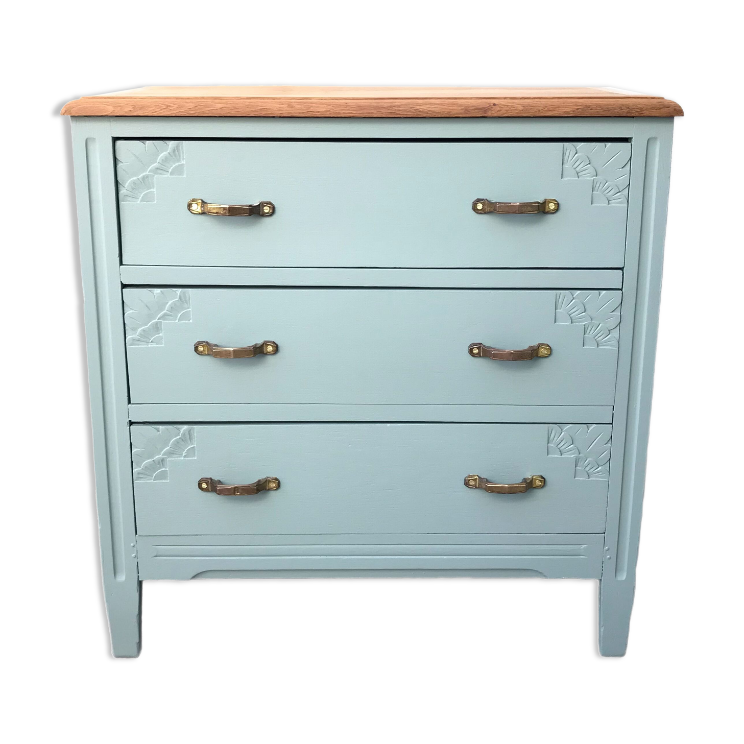 Commode art deco vert amande
