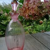 Pink glass liquor decanter