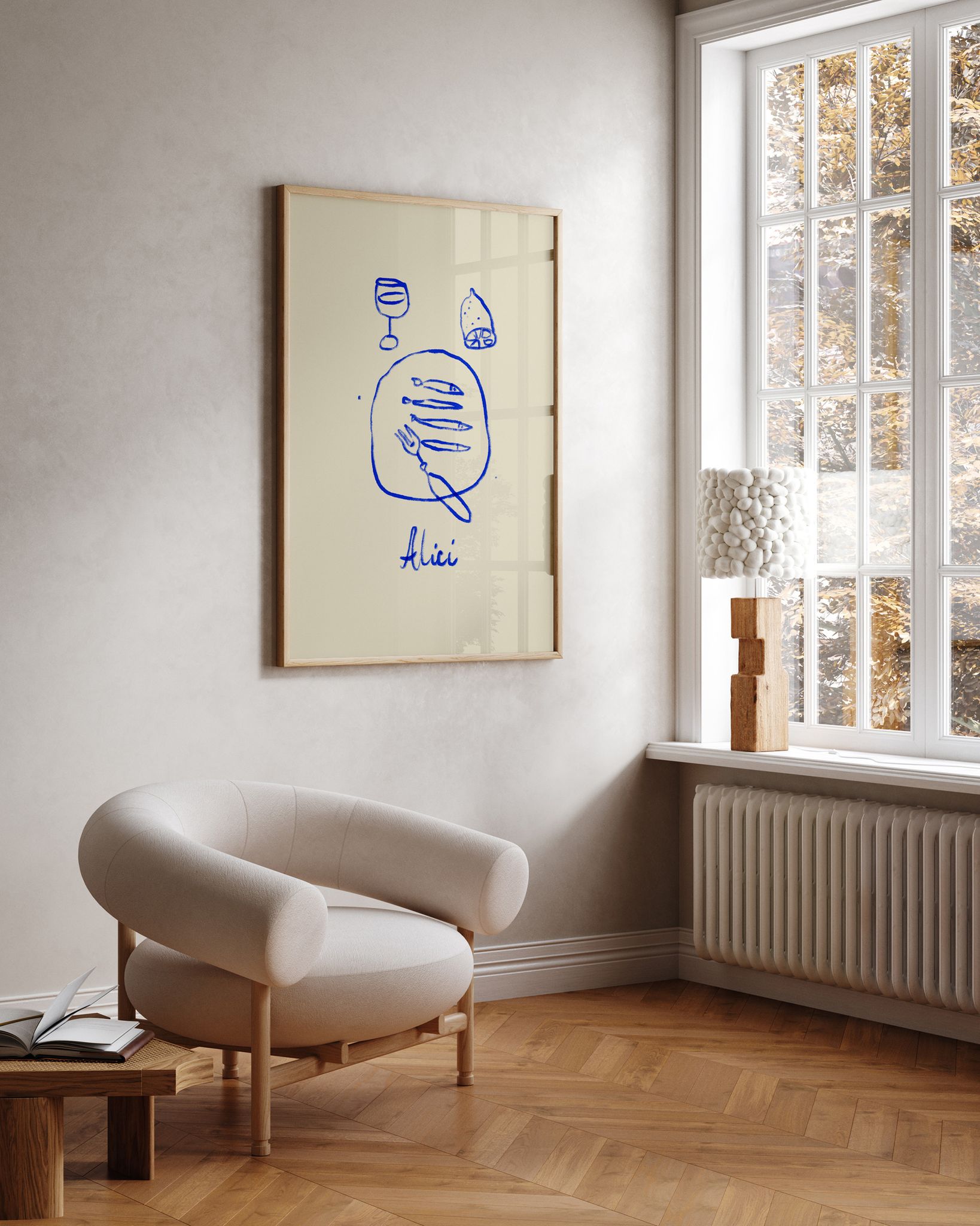 Anchois - Illustration tirage giclée, 50x70cm