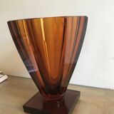 vase art déco verre ocre