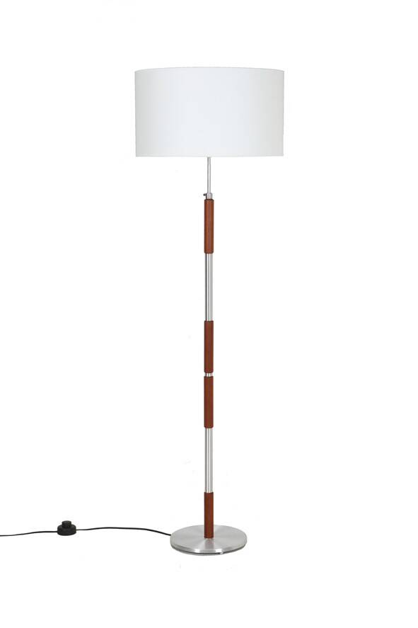 Big mid-century floor lamp / teak / aluminum / Danish modern design / 1960s / 1970s