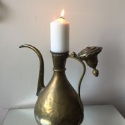 Ottoman Brass Ewer Antique Candleholder