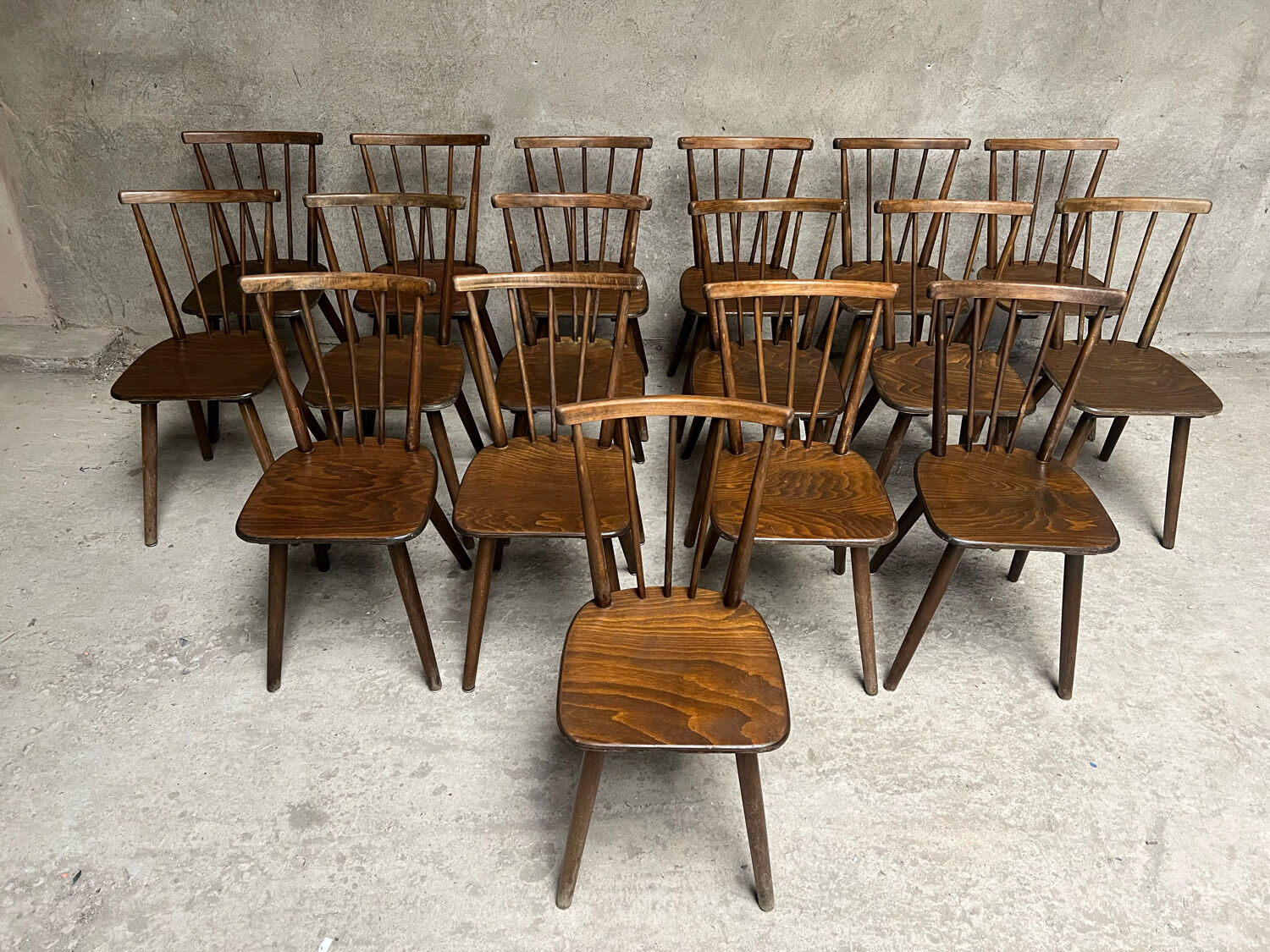 Series of 17 Fanette bistro chairs 1960 tapiovaara style