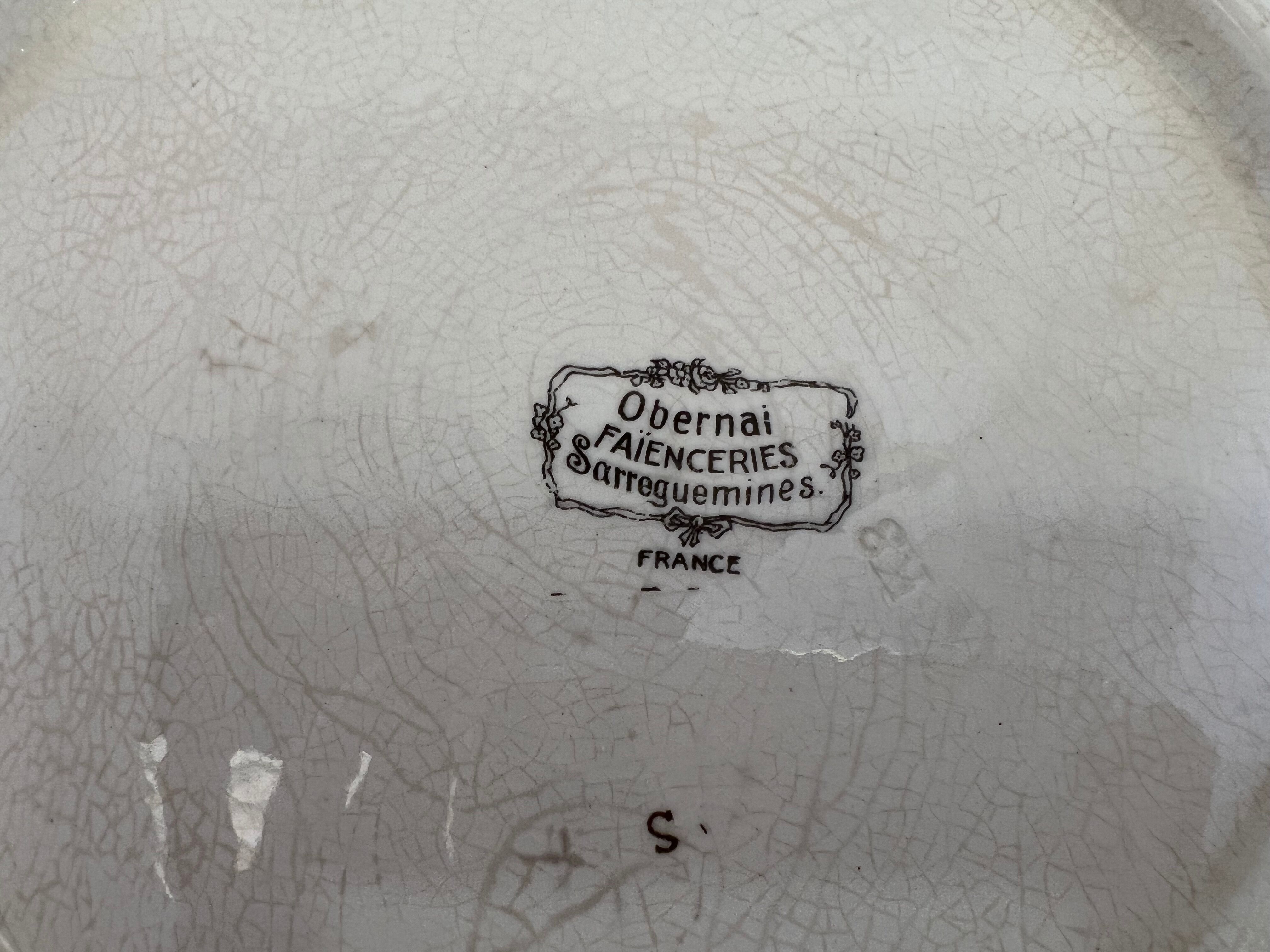Round cake dish with handle Sarreguemines Obernai