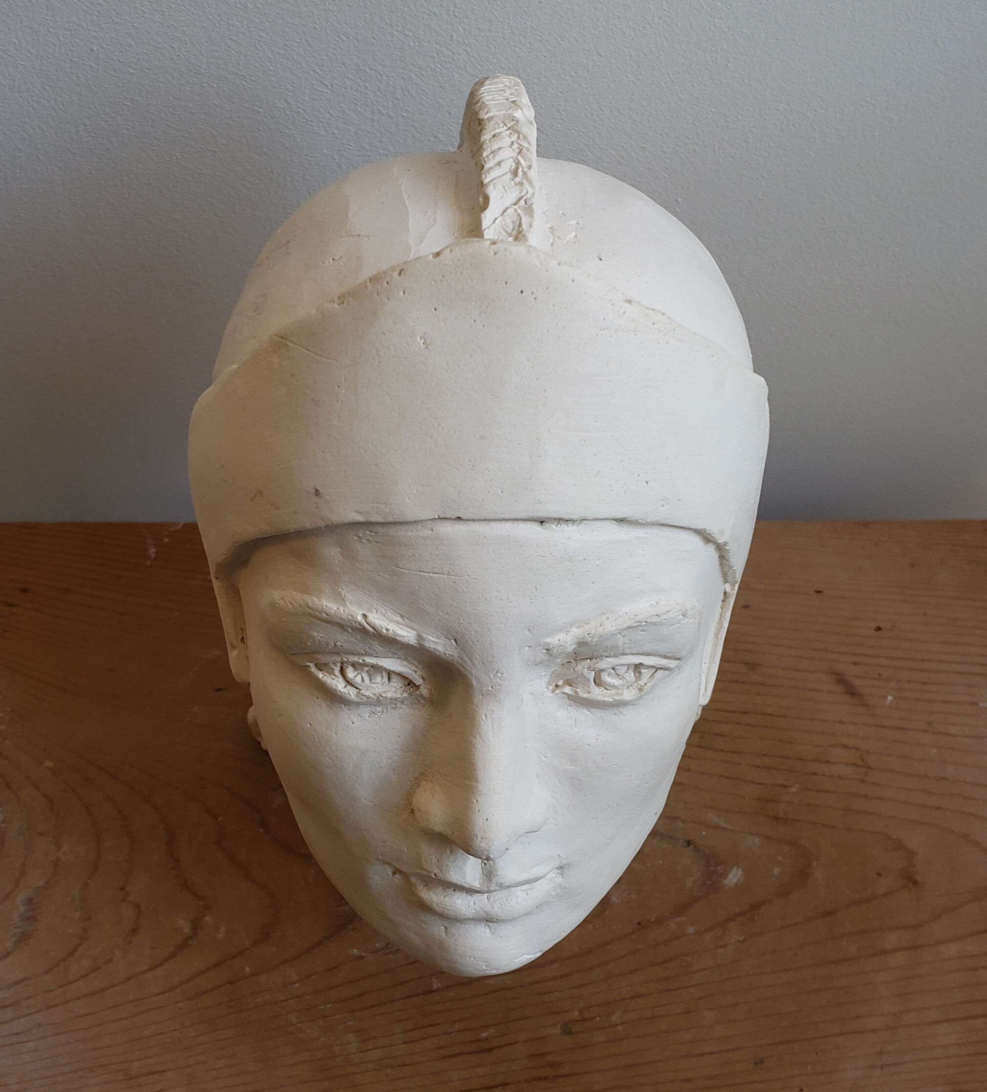 Woman's head in plaster