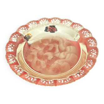 Handcrafted silver-plated metal bowl