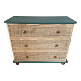 Commode bois et cannage