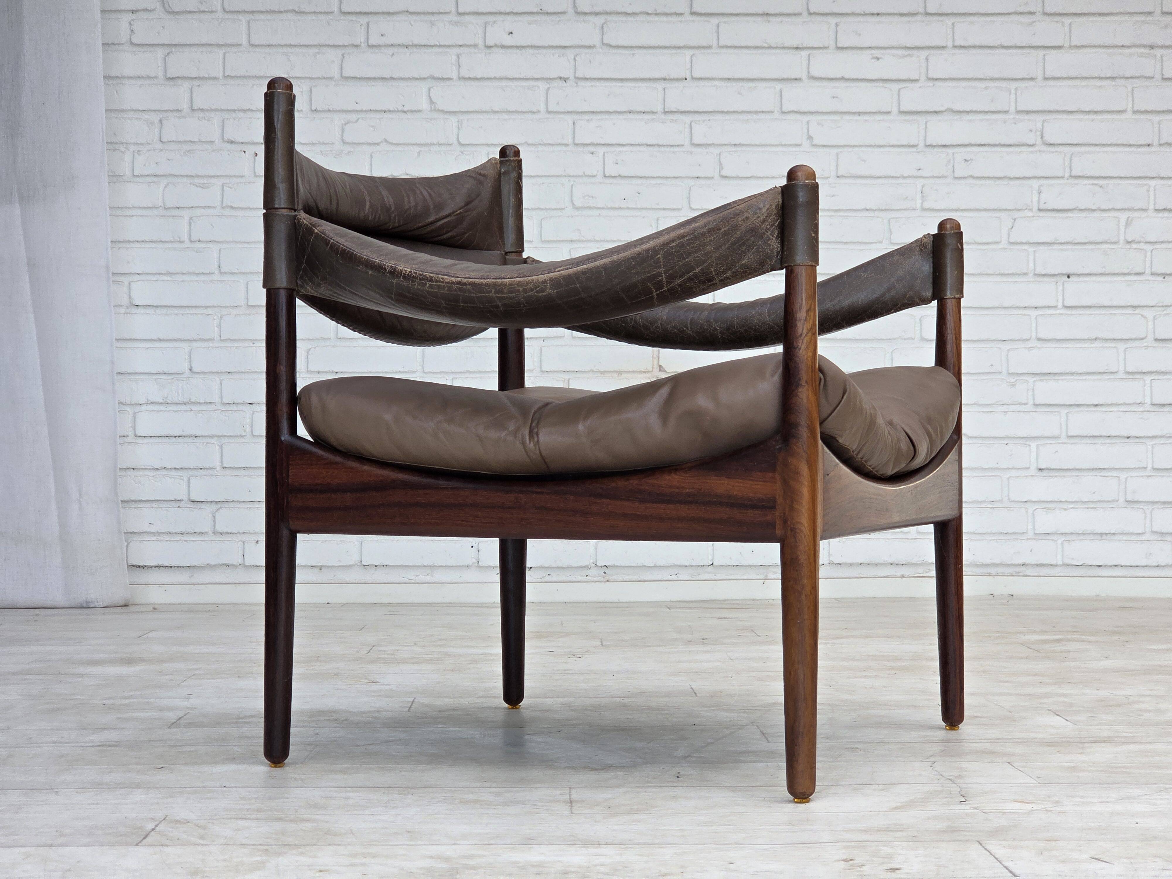 Années 1970, design danois par Kristian Vedel, fauteuil modèle "Modus".