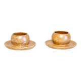 2 stoneware shells, unidentified signature