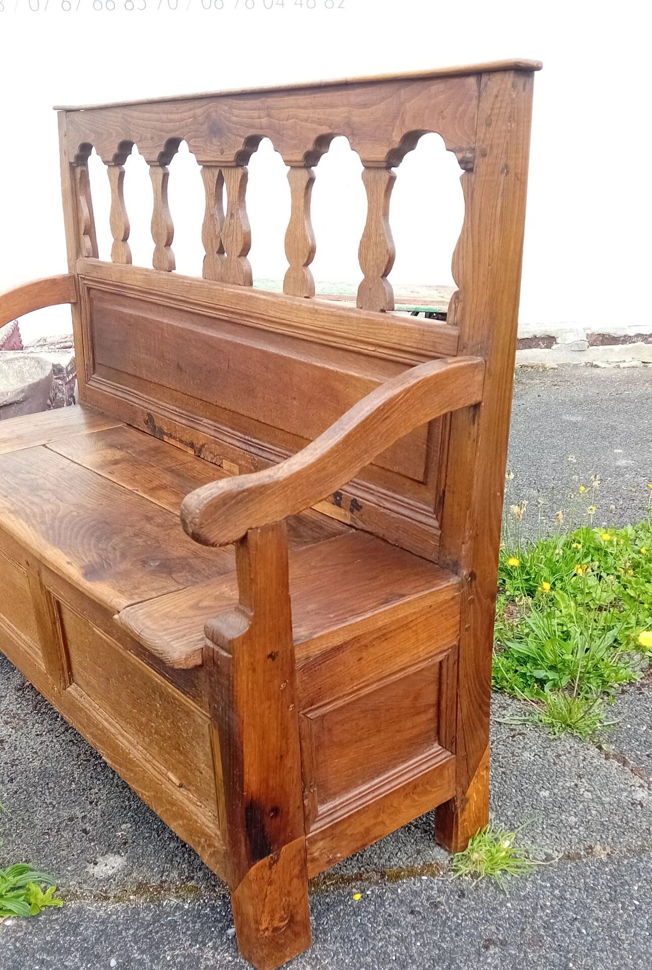 Coffre banc en chêne XIX ieme