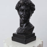 David head in black waxed plaster