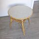 Table basse vintage ronde en rotin