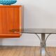 Table basse ovale en verre fumé et acier brossé, 1968