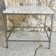 Square coffee table in marble and stainless steel - 1980s design