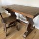 Rustic Spanish table and chair from the late 19th / early 20th century in solid oak.