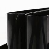 Iconic black magazine rack 4676 by Giotto Stoppino for Kartel, Italy 1970s