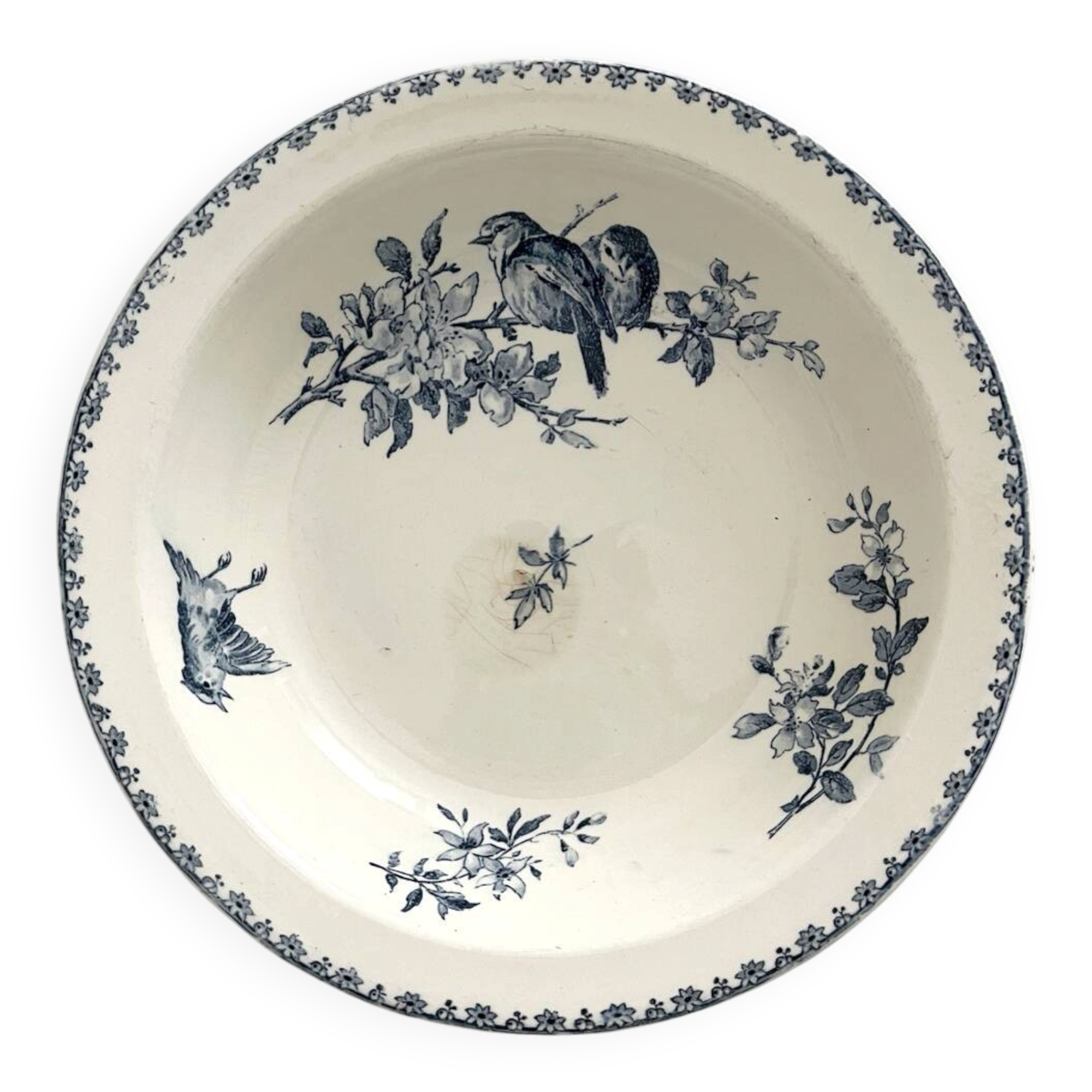Plat creux saladier en terre de fer « Favori » Sarreguemines