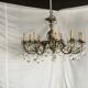 Bronze and crystal chandelier