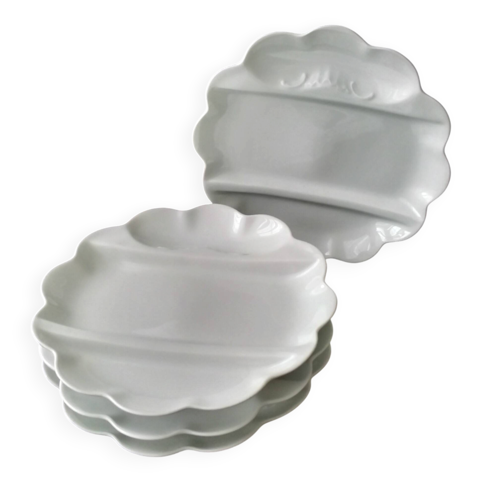 4 asparagus plates in Limoges porcelain