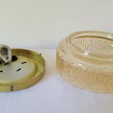 Amber molded glass ceiling lamp