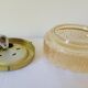 Amber molded glass ceiling lamp