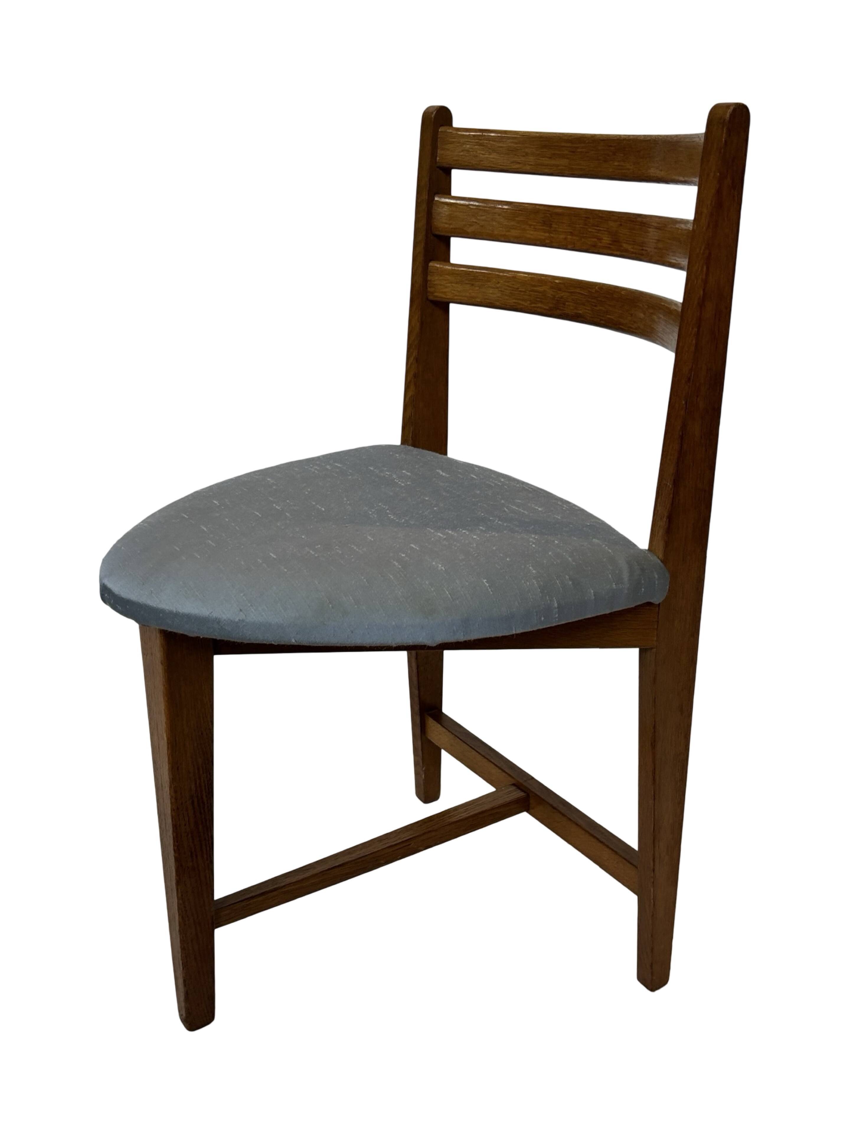 Vintage rare three-legged dining chair 1960s oak heart chair