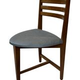 Vintage rare three-legged dining chair 1960s oak heart chair