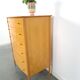 Mid-Century hoge gebogen ladekast met 6 lades
