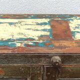 Old green wood cabinet