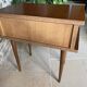 60s bedside table varnished wood compass feet