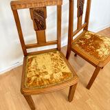 2 burgundy Art Deco chairs