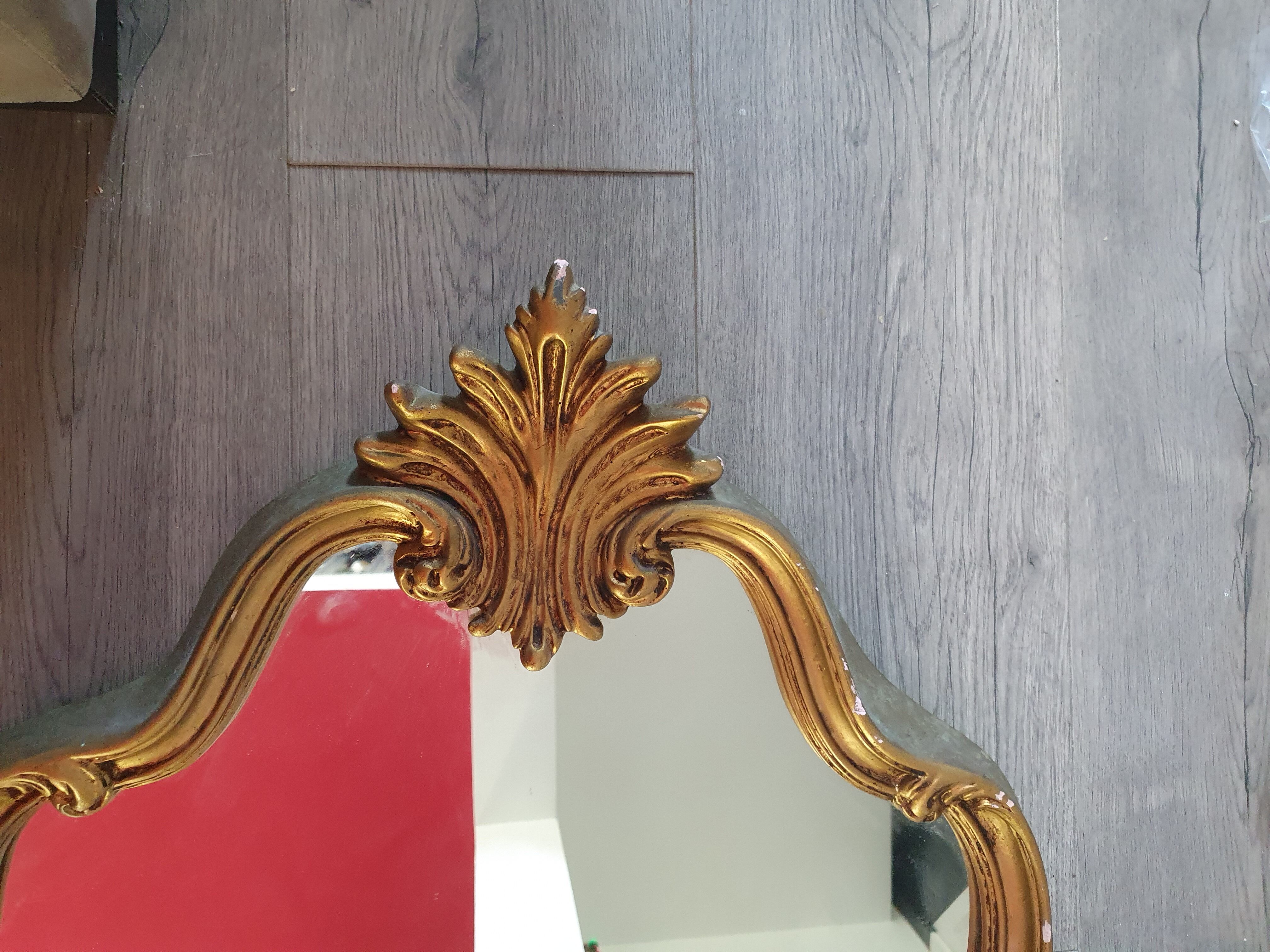 Baroque mirror rocaille Louis XV golden vintage